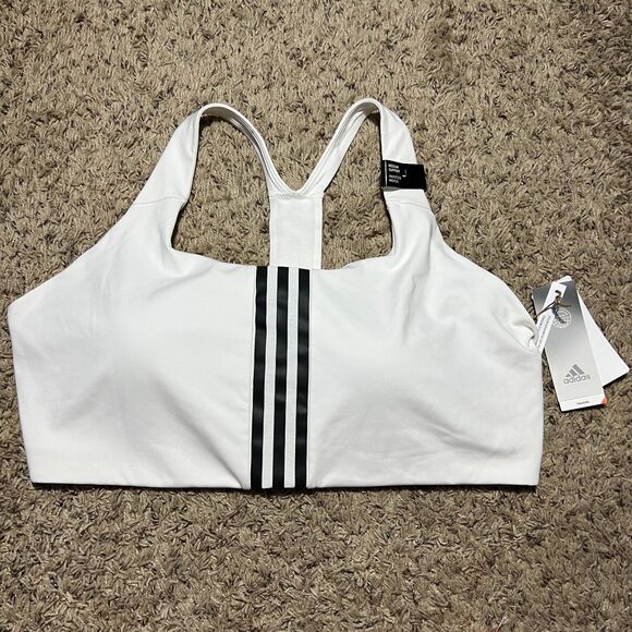 Adidas Plus Size 3X Training Medium Support Better 3-Stripes Bra NWT - Flaw - Picture 3 of 11